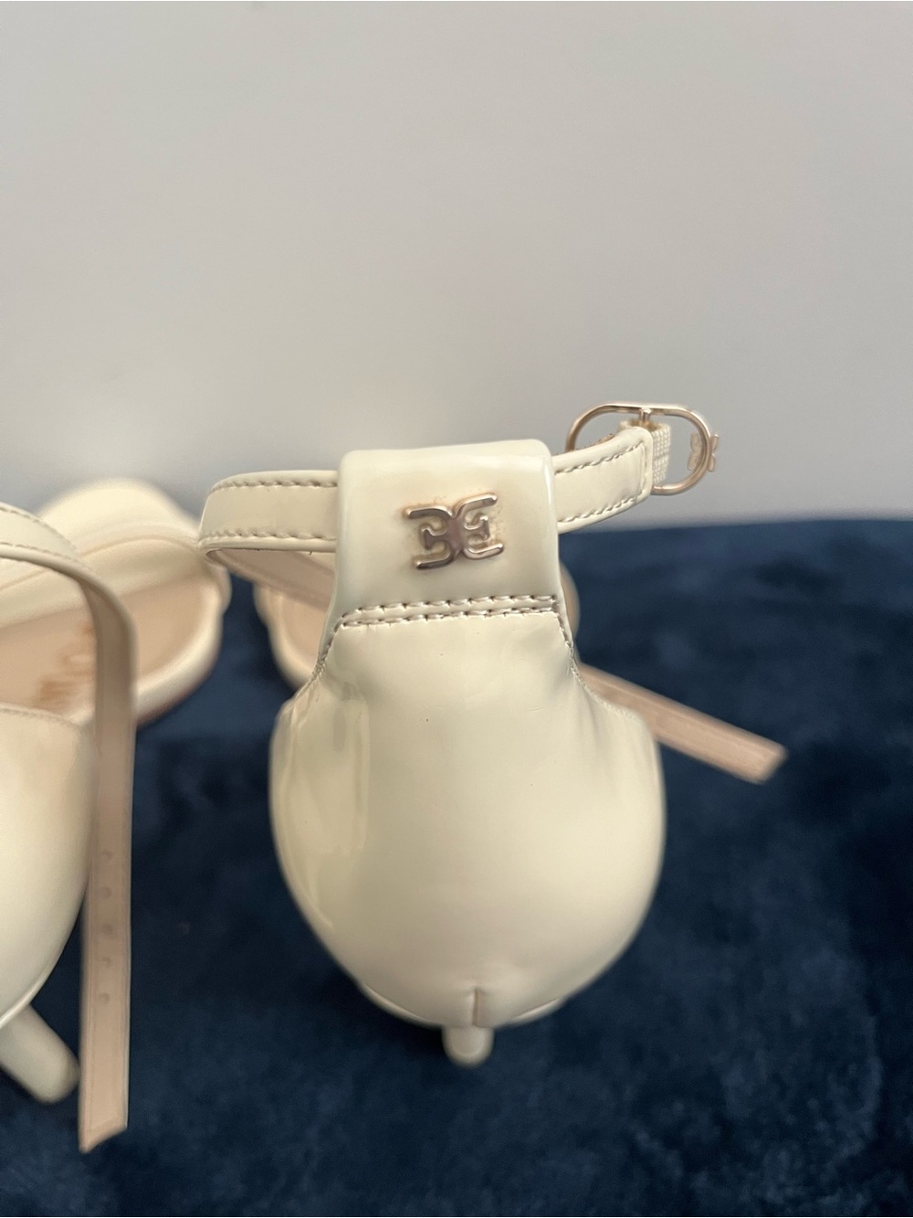 Sam Edelman Cream Ankle-Strap Heels - Picture 4 of 6